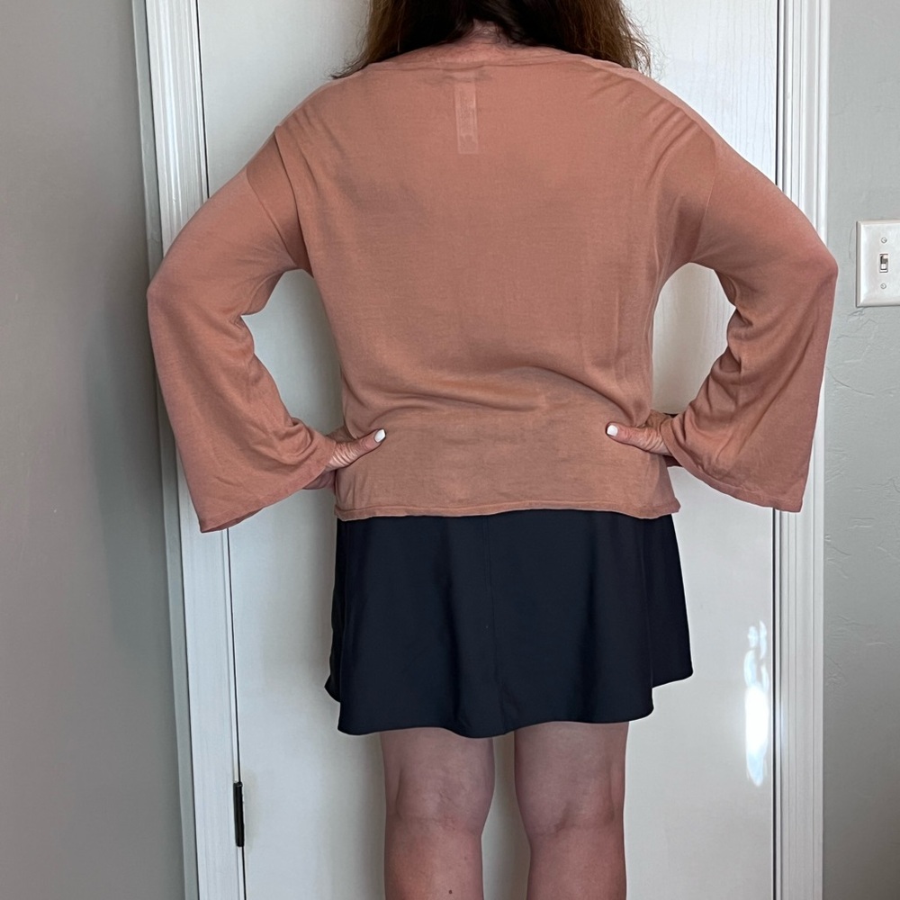 Eileen Fisher Pink Crew Neck Sweater with Bell Sleeves